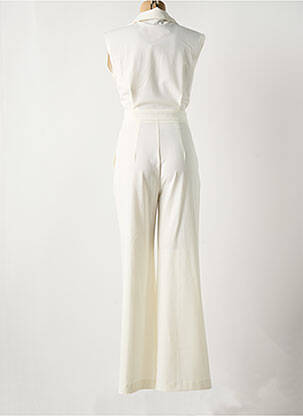 Combi-pantalon tissage crêpe sans manche beige K-DESIGN femme