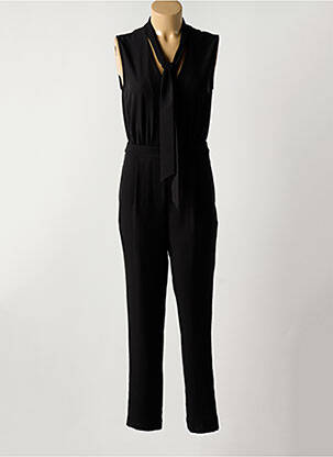 Combi-pantalon tissage crêpe sans manche noir LAUREN VIDAL femme