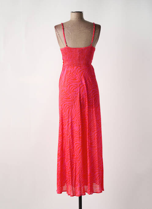 Robe longue manches bretelles ajustables fines bretelles rose EVA KAYAN femme