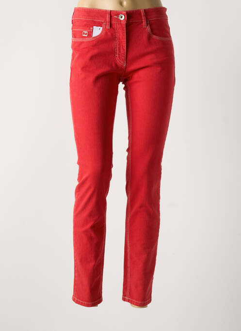 Jeans coupe slim rouge ZERRES pour femme