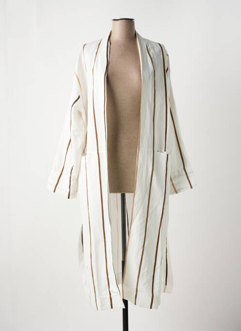 Manteau long beige O'MER pour femme