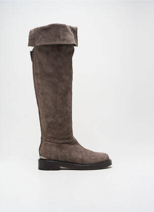 Cuissardes nubuck talon de 4 à 6cm gris THE SELLER femme