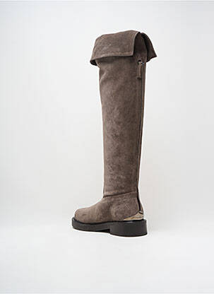 Cuissardes nubuck talon de 4 à 6cm gris THE SELLER femme