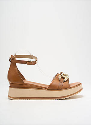 Sandales/nu pieds matière lisse talon de 4 à 6cm marron SWEET LEMON femme
