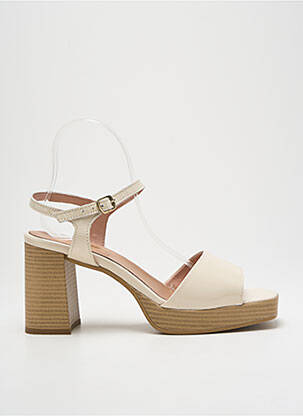 Sandales/nu pieds semi compensé talon de 7 à 9cm beige SWEET LEMON femme