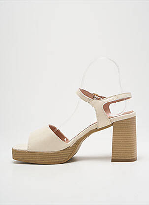 Sandales/nu pieds semi compensé talon de 7 à 9cm beige SWEET LEMON femme