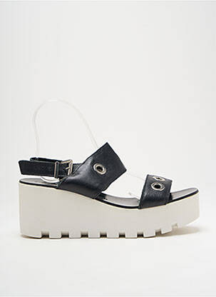 Sandales/nu pieds matière lisse talon de 7 à 9cm noir SWEET LEMON femme