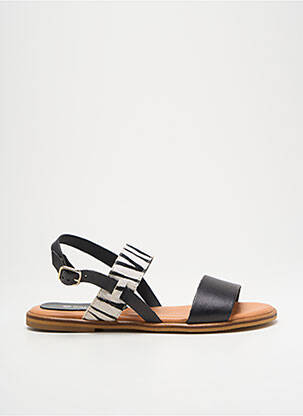 Sandales/nu pieds chiquet talon plat jusqu'à 3cm noir KALEO femme