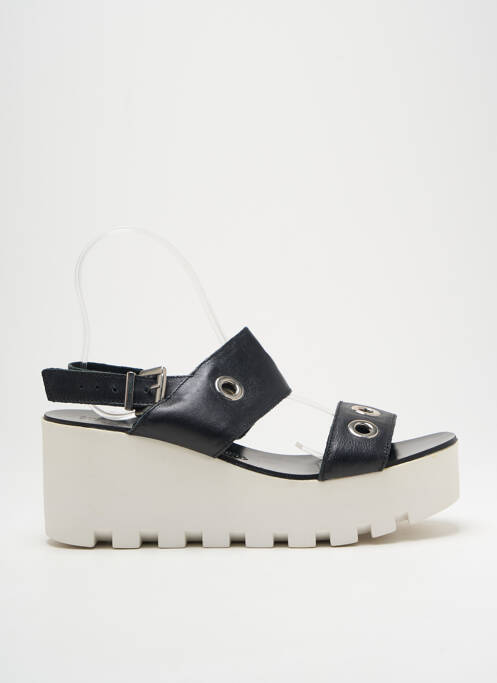 Sandales/nu pieds matière lisse talon de 7 à 9cm noir SWEET LEMON femme