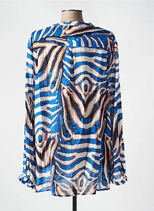 Blouse imprimé fantaisie manches longues bleu PIMENT ROUGE femme