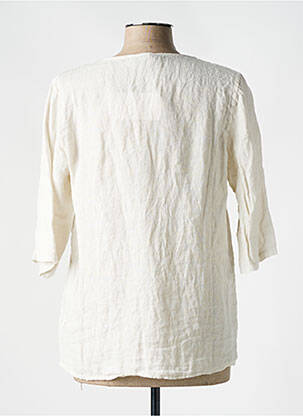 Top col v manches 3/4 beige INTUITION femme