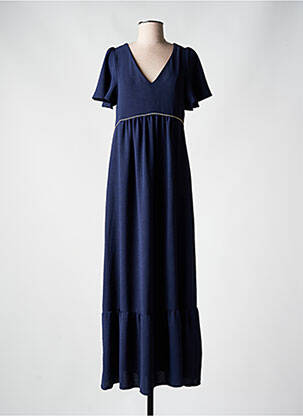 Robe longue manches courtes manches courtes bleu RUE DES ABBESSES femme
