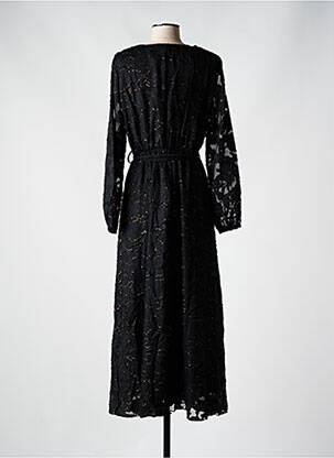 Robe longue manches longues manches longues noir LILIE PLUS femme
