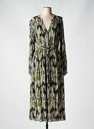 Robe longue manches longues manches longues vert EMILIE.K femme
