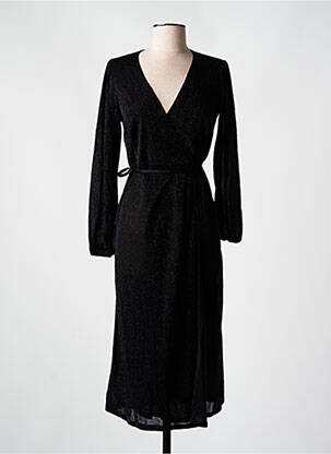 Robe mi-longue manches longues manches longues noir COMPAÑIA FANTASTICA femme