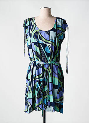 Robe courte manches courtes manches courtes bleu PRINCESSE NOMADE femme