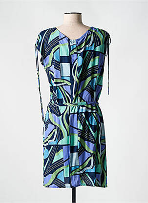 Robe courte manches courtes manches courtes bleu PRINCESSE NOMADE femme