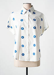 Chemisier manches courtes manches courtes bleu BY ONE femme