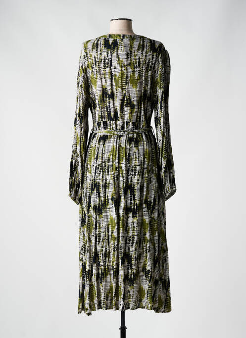 Robe longue manches longues manches longues vert EMILIE.K femme