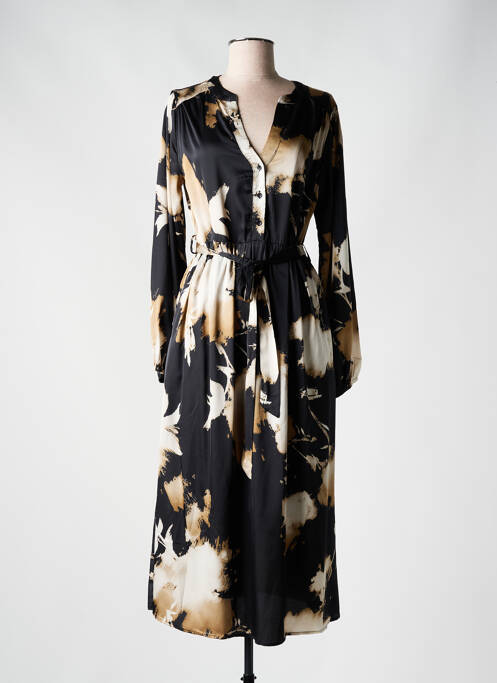 Robe mi-longue noir EMILIE.K pour femme