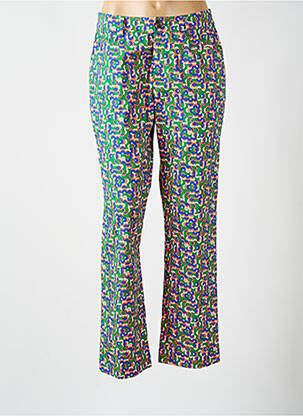 Pantalon droit tissage popeline taille normale vert PRINCESSE NOMADE femme