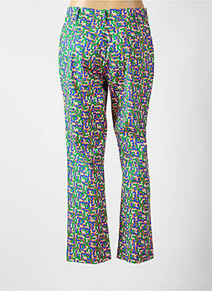 Pantalon droit tissage popeline taille normale vert PRINCESSE NOMADE femme