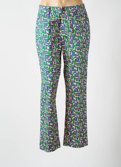 Pantalon droit tissage popeline taille normale vert PRINCESSE NOMADE femme