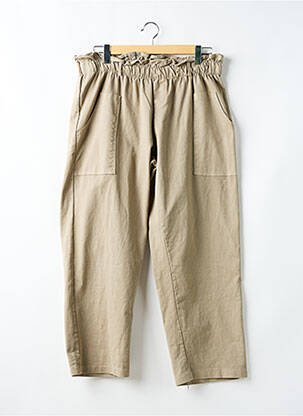 Pantalon droit taille élastique beige PIMENT ROUGE femme