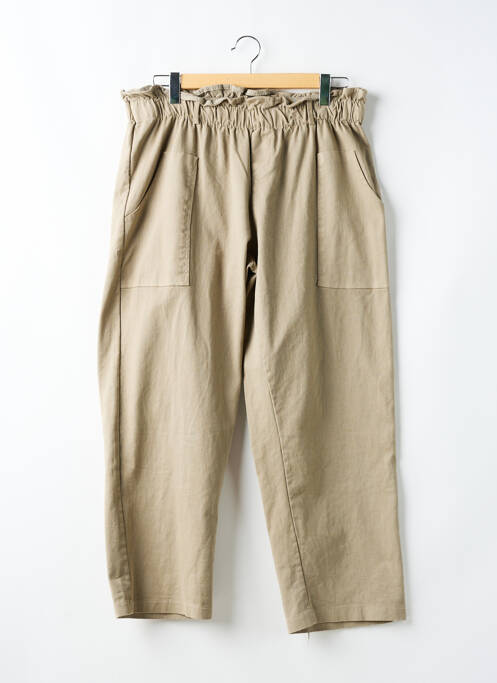 Pantalon droit taille élastique beige PIMENT ROUGE femme