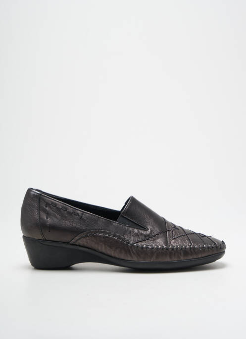 Mocassins matière lisse talon de 4 à 6cm gris PEDI GIRL femme