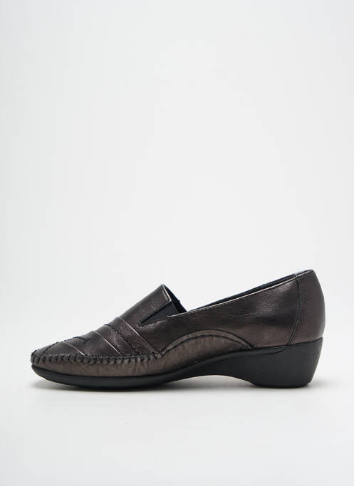Mocassins matière lisse talon de 4 à 6cm gris PEDI GIRL femme