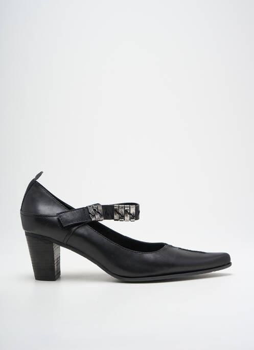 Escarpins tissage satiné talon de 4 à 6cm noir UN MATIN D'ETE femme