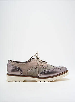 Derbies tissage satiné talon plat jusqu'à 3cm marron SOFT LINE femme