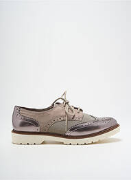 Derbies tissage satiné talon plat jusqu'à 3cm marron SOFT LINE femme