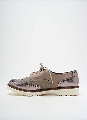 Derbies tissage satiné talon plat jusqu'à 3cm marron SOFT LINE femme