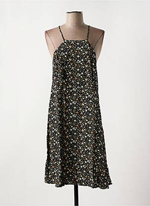 Robe mi-longue tissage crêpe fines bretelles noir PEPE JEANS femme