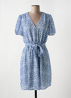 Robe mi-longue imprimé fantaisie manches courtes bleu TEDDY SMITH femme