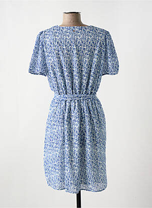 Robe mi-longue imprimé fantaisie manches courtes bleu TEDDY SMITH femme