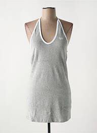 Robe courte col v fines bretelles gris SUPERDRY femme