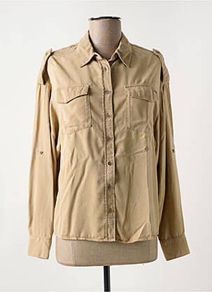 Chemisier coupe droite manches longues beige PEPE JEANS femme