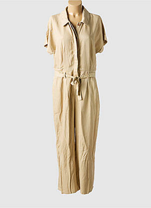 Combi-pantalon fermeture boutonnée sur le devant manches courtes beige LABDIP femme