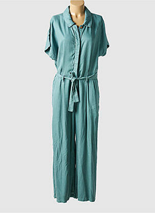 Combi-pantalon fermeture boutonnée sur le devant manches courtes vert LABDIP femme
