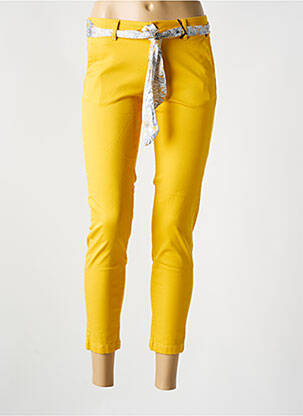 Pantalon 7/8 stretch taille normale jaune FREEMAN T.PORTER femme