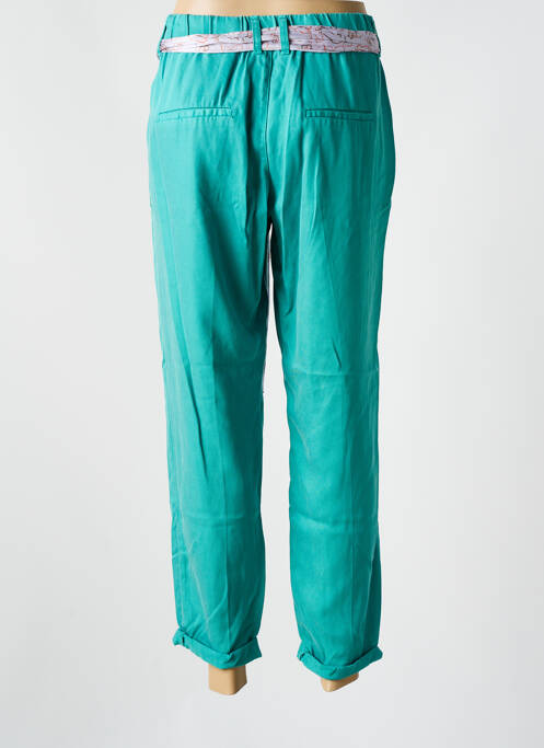 Pantalon 7/8 tissage popeline taille normale vert LABDIP femme