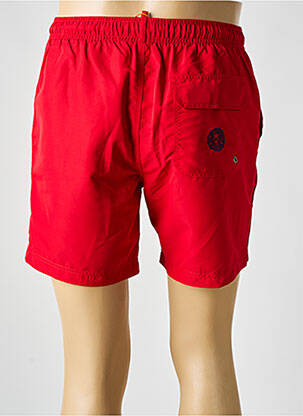 Short de bain effet matière satinée rouge SUPER 100 homme