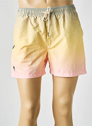 Short de bain effet matière satinée jaune OAS COMPANY homme