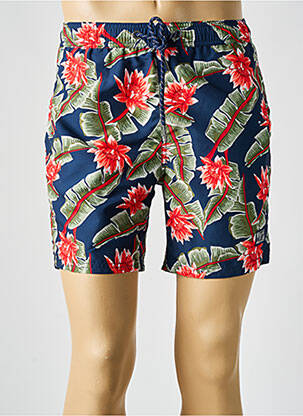 Short de bain effet matière satinée bleu SUPERDRY homme