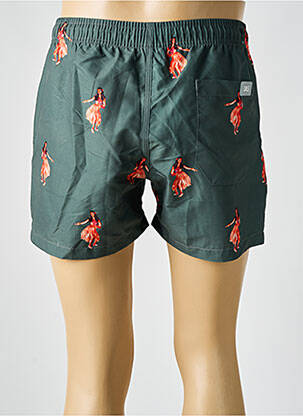 Short de bain imprimé fantaisie vert OAS COMPANY homme