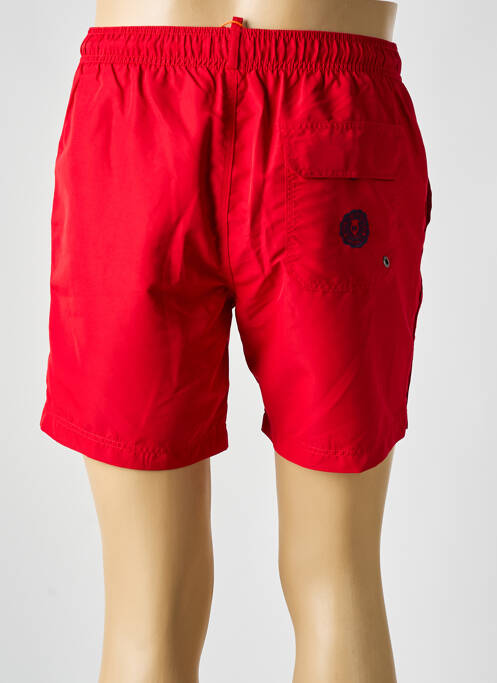 Short de bain effet matière satinée rouge SUPER 100 homme