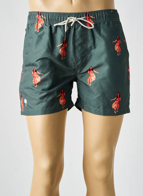 Short de bain imprimé fantaisie vert OAS COMPANY homme